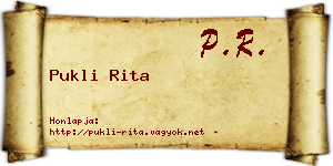 Pukli Rita névjegykártya
