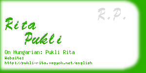 rita pukli business card